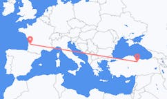 出发地 土耳其托卡特目的地 法国波尔多的航班