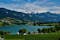 Lake of Gruyère, Hauteville, Gruyère District, Fribourg, Switzerland