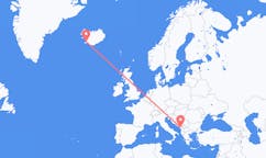 Flights from the city of Podgorica, Montenegro to the city of Reykjavik, Iceland