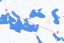 Flyg från Shiraz, Iran till Turin, Italien