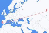 Fly fra Krasnojarsk til Faro