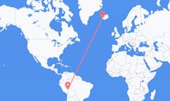 Flyreiser fra Puerto Maldonado, Peru til Reykjavik, Island