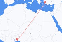 Flyreiser fra Cotonou, Benin til Bodrum, Tyrkia