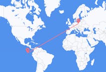 Flights from Baltra Island, Ecuador to Poznań, Poland