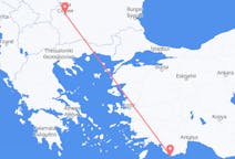 出发地 希腊出发地 卡斯泰洛里佐目的地 保加利亚苏菲亚的航班