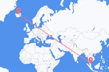 Vluchten van Kuala Terengganu, Maleisië naar Akureyri, IJsland