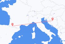 来自波斯尼亚和黑塞哥维那出发地 巴尼亚卢卡目的地 法国卢尔德的航班