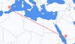 Flyrejser fra Abha, Saudi-Arabien til Murcia, Spanien