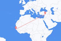 Flyreiser fra Ziguinchor, Senegal til Gaziantep, Tyrkia
