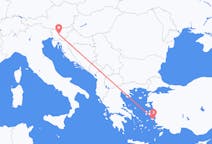 スロベニアのリュブリャナからから、ギリシャのサモス島までのフライト