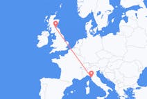 Flyg från Pisa, Italien till Edinburgh, Skottland