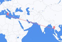 Flyreiser fra Dawei Township, Myanmar (Burma) til Malta, Malta
