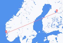Vols depuis la ville de Kajaani vers la ville de Stord (île)