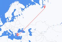 Flights from Novy Urengoy, Russia to Rhodes, Greece