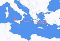 Fly fra Kalymnos til Trapani
