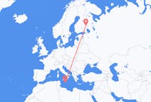 Flyreiser fra Joensuu, Finland, til Malta, Finland