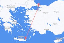 トルコのイスタンブールからから、ギリシャのシティアまでのフライト