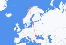 Flyg från Varna, Bulgarien till Narvik, Norge