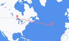 Flyg från Thunder Bay, Kanada till Corvo Island, Portugal