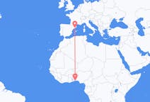 Flyreiser fra Cotonou, Benin til Barcelona, Spania