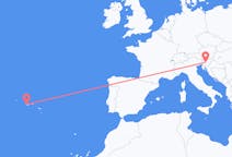 Vluchten van Ljubljana, Slovenië naar Horta, Azoren, Portugal