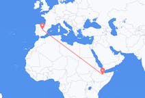 Flyreiser fra Jijiga, Etiopia til Madrid, Spania