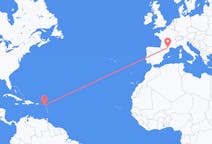 从圣基茨和尼维斯出发圣基茨岛目的地 法国卡尔卡松的航班