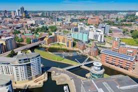 Photo of redeveloped Warehouses along the River in Leeds, UK.