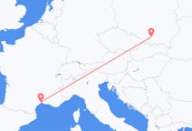 Flights from Montpellier in France to Kraków in Poland