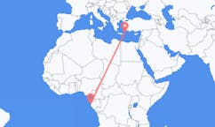 Flyrejser fra Port-Gentil, Gabon til Karpathos, Grækenland
