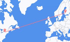 Flyg från Ithaca, USA till Tammerfors, Finland