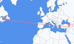 Flyreiser fra Sydney i Nova Scotia, Canada til Diyarbakir, Tyrkia