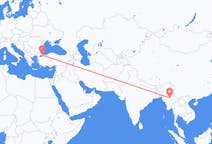 Flyg från Mandalay, Myanmar (Burma) till Istanbul, Turkiet