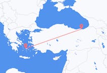 Vluchten van Paros, Griekenland naar Trabzon, Turkije
