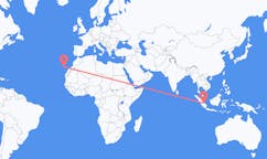 인도네시아 잠비시티에서 출발해 스페인 라팔마까지(으)로 가는 항공편