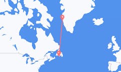 サンピエール島・ミクロン島のサンピエールから、グリーンランドのマニツォクまでのフライト