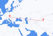 Flyg från Korla, Kina till Graz, Österrike