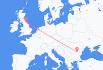Fly fra Bukarest til Durham, England