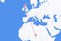 Flyg från N Djamena, Tchad till Glasgow, Skottland
