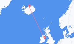 Flights from the city of Dublin to the city of Akureyri