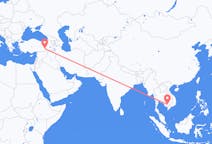 Flyreiser fra Phnom Penh, Kambodsja til Diyarbakir, Tyrkia