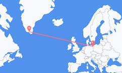 그린란드 나르사크에서 출발해 폴란드 슈체친에게(으)로 가는 항공편