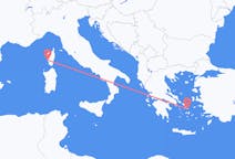 Vluchten van Ajaccio, Frankrijk naar Mykonos, Griekenland