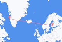 Vluchten van Tampere, Finland naar Sisimiut, Groenland