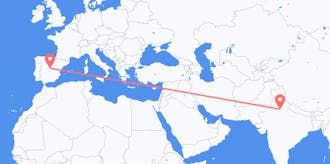出发地 印度目的地 西班牙的航班