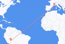 Flyreiser fra Puerto Maldonado, Peru til Toulon, Frankrike