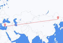 Flyrejser fra Harbin, Kina til Gazipaşa, Tyrkiet