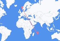 Flyreiser fra Rodrigues, Mauritius til Stavanger, Norge