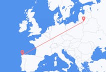 Flyreiser fra Kaunas, Litauen til La Coruña, Spania