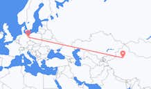 Flyg från Korla, Kina till Berlin, Maryland, Tyskland